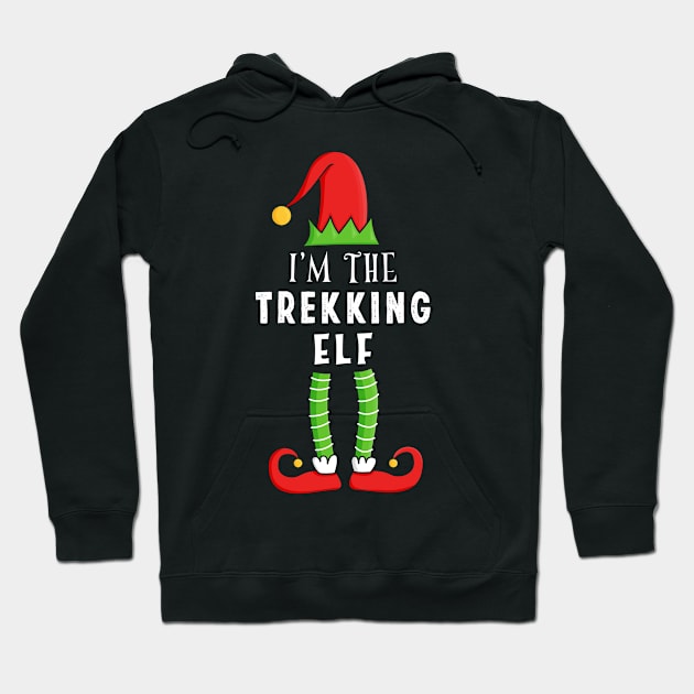 Trekking Elf Christmas Matching Family Gift Hoodie by qwertydesigns